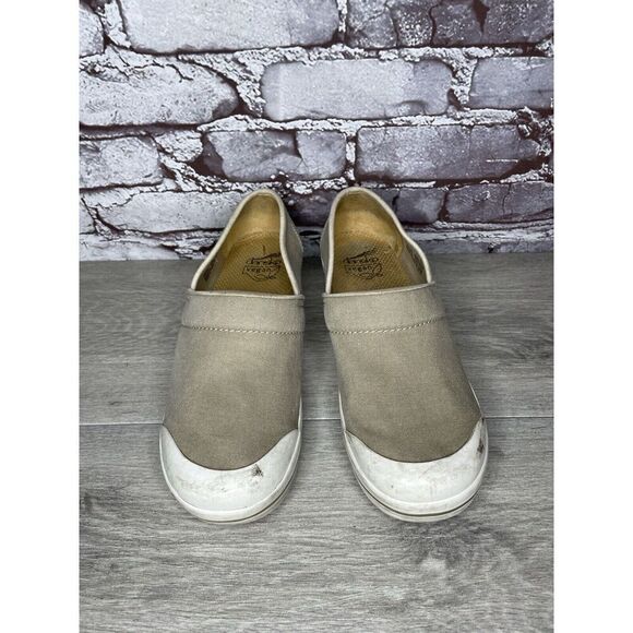 Dansko Volley Vegan Tan Beige Khaki Canvas Non Slip Clogs Women Sz 39EU/8.5M US - Picture 4 of 16